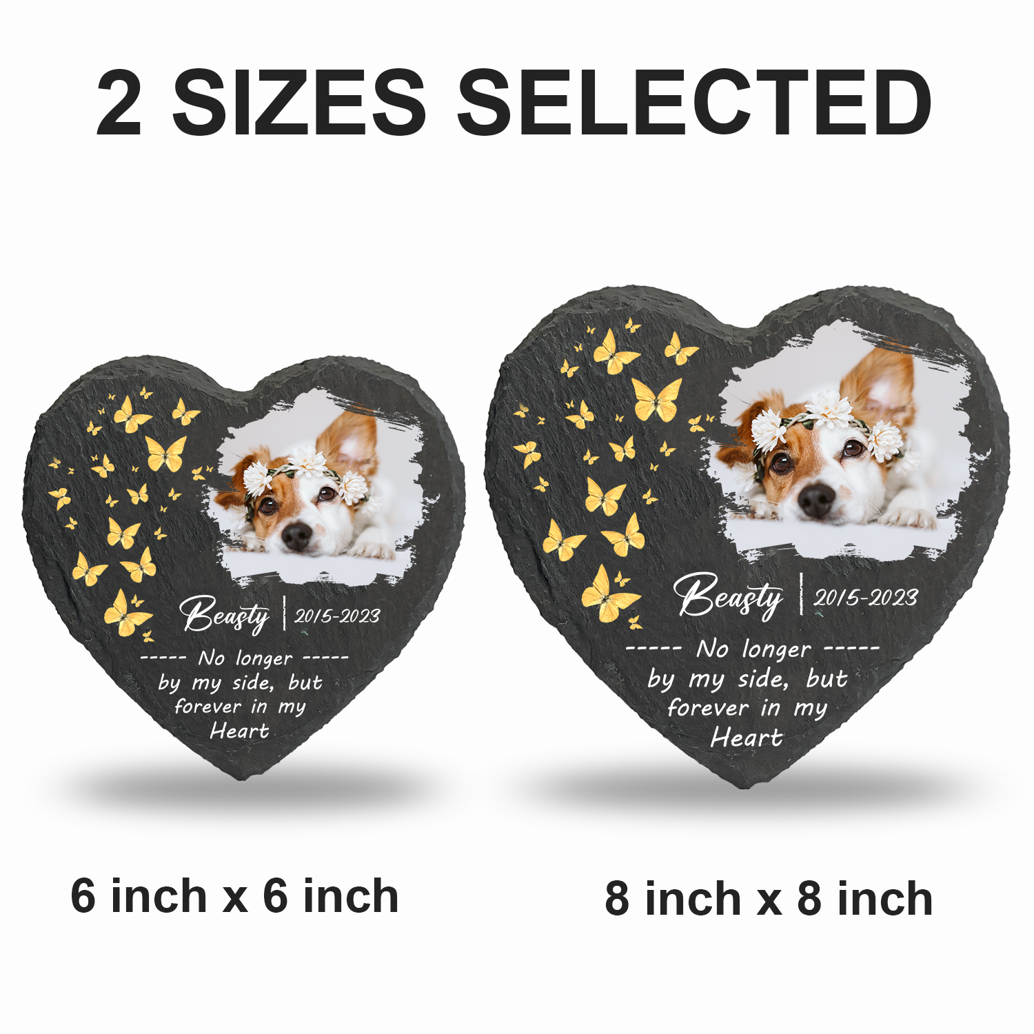 Dog Photo Butterfly Custom Dog Memorial Stone, Pet Memorial Gifts - Personalized Custom Memorial Tomstone