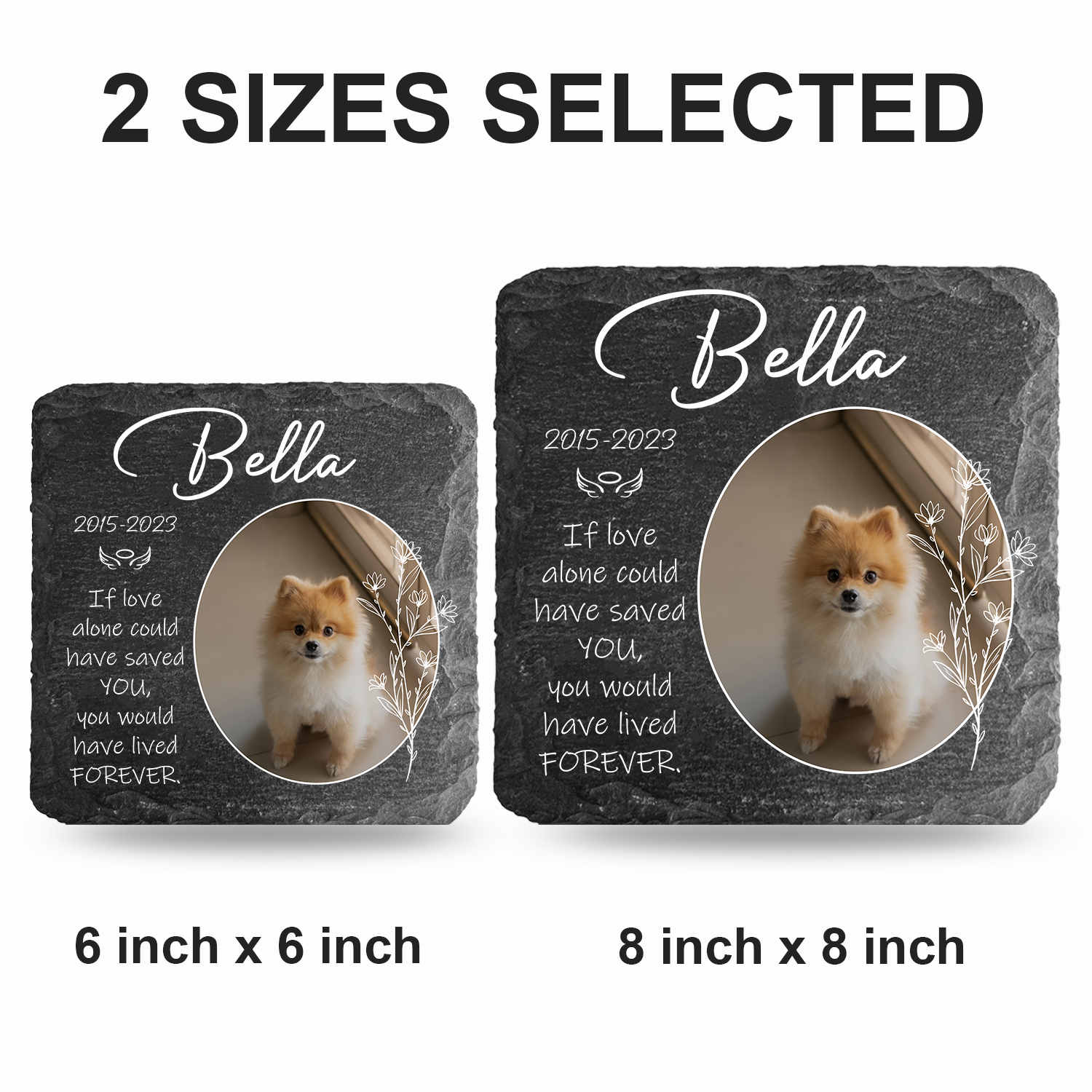 Vintage Wildflower If Love Could Have Saved You Custom Dog Memorial Stone, Pet Memorial Gifts - Personalized Custom Memorial Tomstone