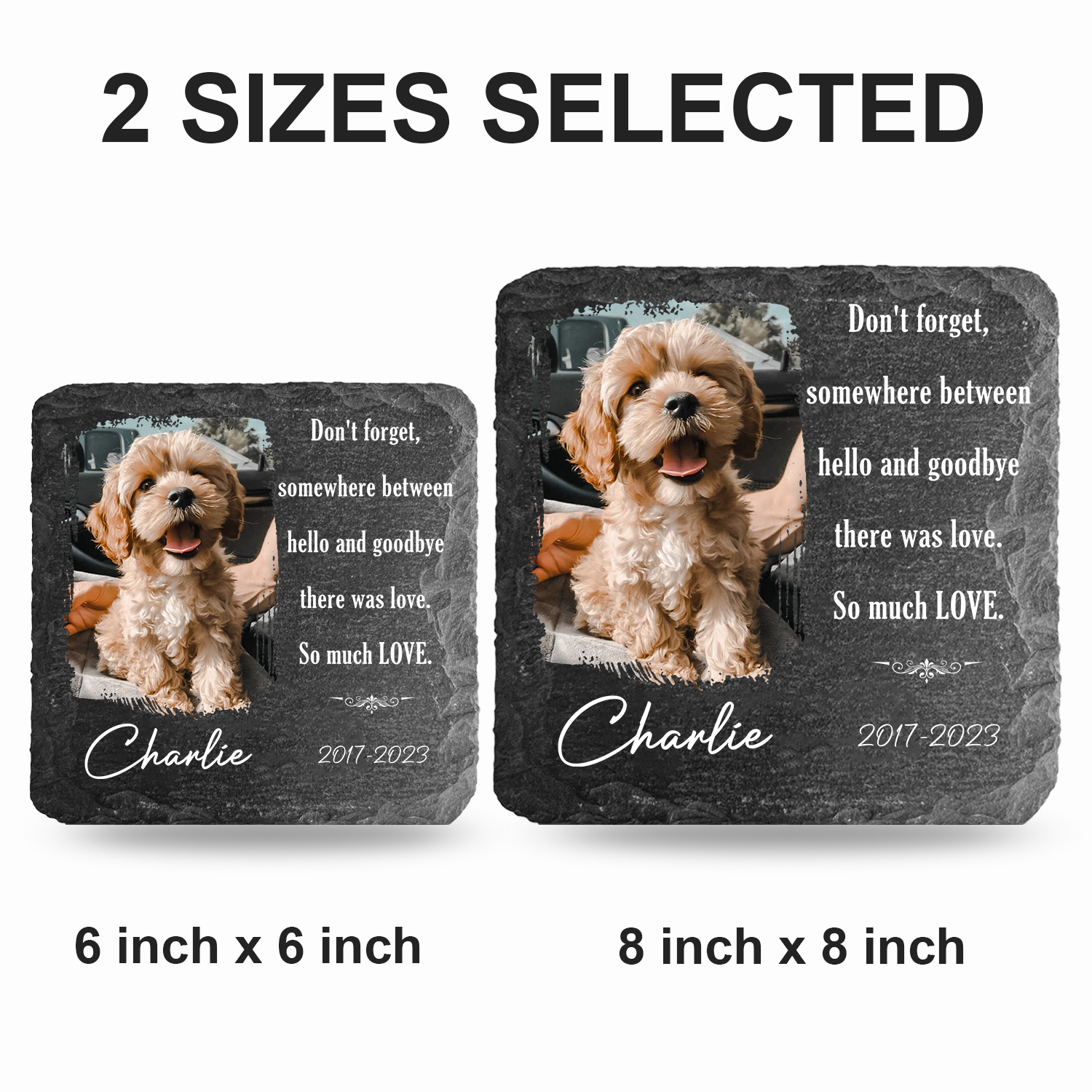 Dog Photo Don't Forget There Was Love Custom Dog Memorial Stone, Pet Memorial Gifts - Personalized Custom Memorial Tomstone