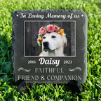 Custom Dog Photo Faithful Friend And Companion Custom Dog Memorial Stone, Pet Memorial Gifts - Personalized Custom Memorial Tombstone