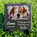 Custom Pet Photo No Longer By Our Side Custom Dog Memorial Stone, Pet Memorial Gifts - Personalized Custom Memorial Tomstone