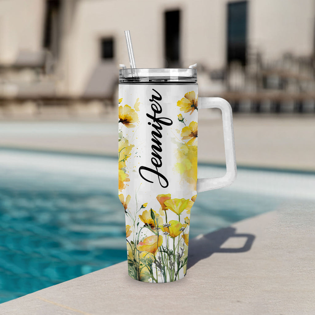 Lily flower Chaos coordinator - 40 Oz Tumbler With Handle - Personalized Stainless Steel Tumbler