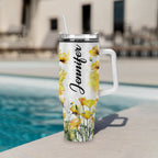 Lily flower Chaos coordinator - 40 Oz Tumbler With Handle - Personalized Stainless Steel Tumbler