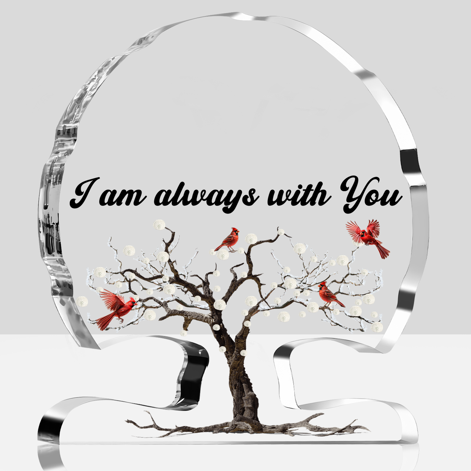 Cardinal I'm Always With You Custom Photo Acrylic Plaque Christian Gifts