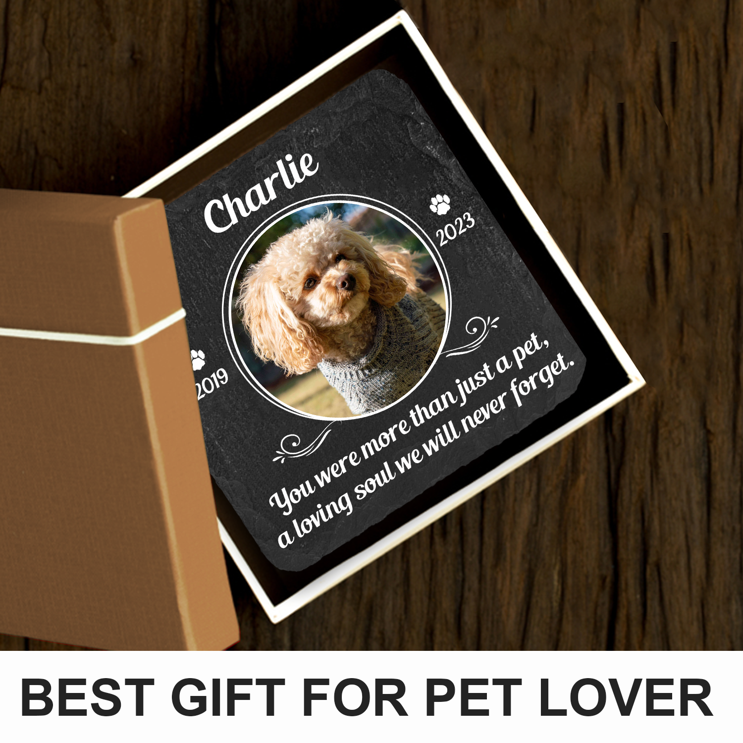 Circle Frame Pet Photo You Were More Than Just A Pet Custom Dog Memorial Stone, Pet Memorial Gifts - Personalized Custom Memorial Tomstone