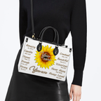 Sunflower Identity In Christ You Are - Personalized Custom Leather Bag
