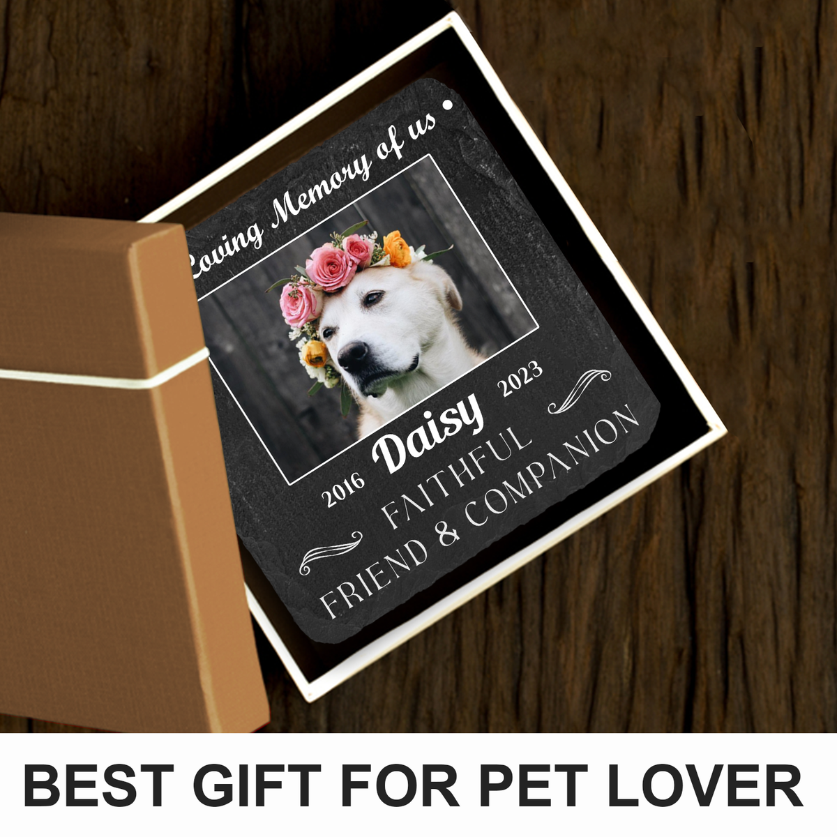 Custom Dog Photo Faithful Friend And Companion Custom Dog Memorial Stone, Pet Memorial Gifts - Personalized Custom Memorial Tombstone