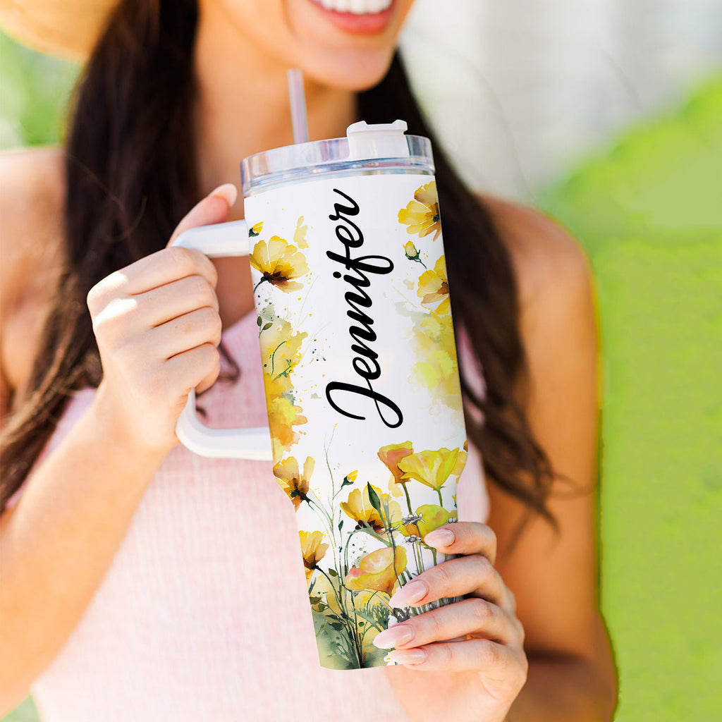 Lily flower Chaos coordinator - 40 Oz Tumbler With Handle - Personalized Stainless Steel Tumbler