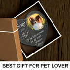 Holding Hand Dog Photo You Left Paw Prints On My Heart Custom Dog Memorial Stone, Pet Memorial Gifts - Personalized Custom Memorial Tombstone