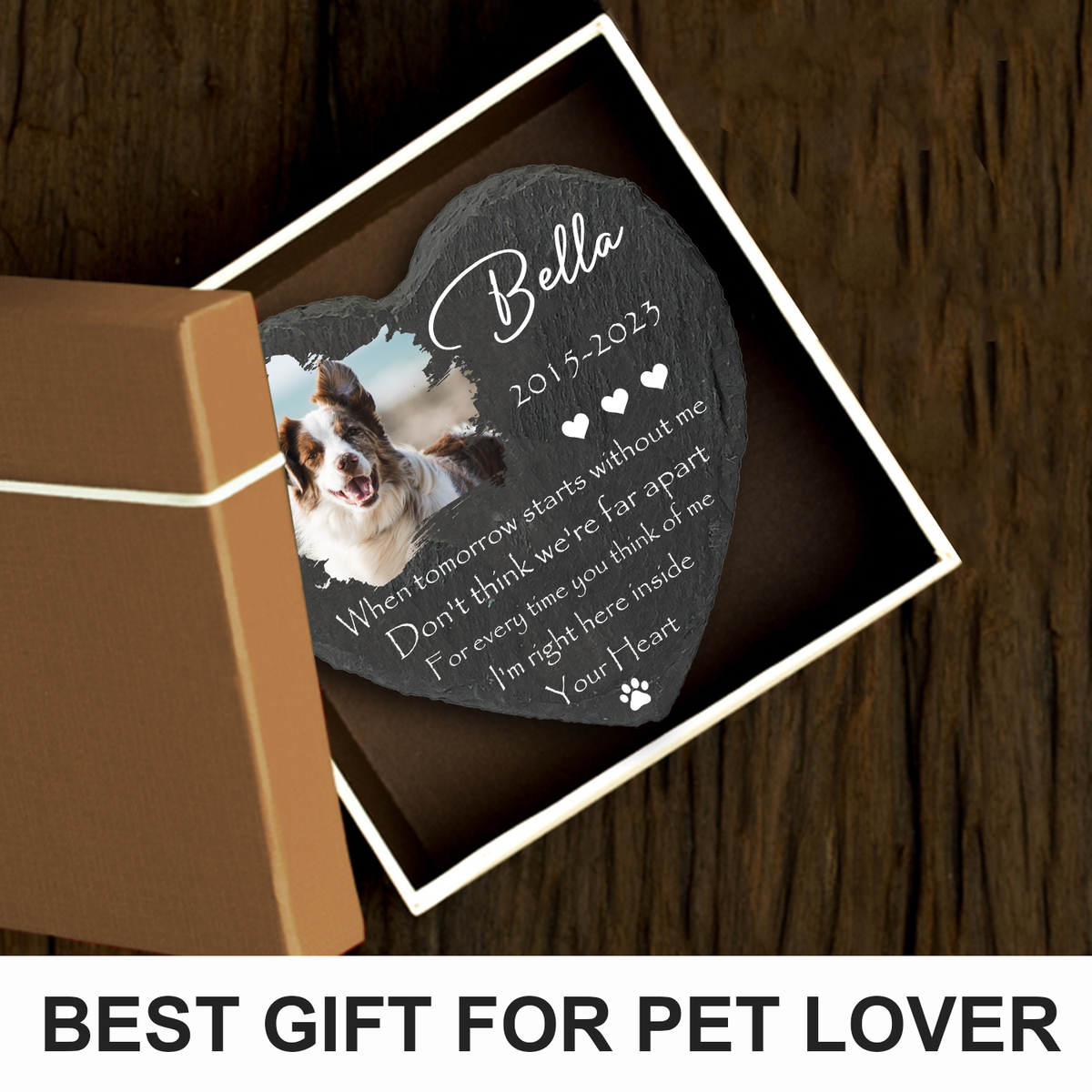 Dog Photo When Tomorrow Starts Without Me Custom Dog Memorial Stone, Pet Memorial Gifts - Personalized Pet Memorial Tombstone