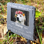 Custom Dog Photo Faithful Friend And Companion Custom Dog Memorial Stone, Pet Memorial Gifts - Personalized Custom Memorial Tombstone