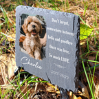 Dog Photo Don't Forget There Was Love Custom Dog Memorial Stone, Pet Memorial Gifts - Personalized Custom Memorial Tomstone