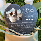 Dog Photo When Tomorrow Starts Without Me Custom Dog Memorial Stone, Pet Memorial Gifts - Personalized Pet Memorial Tombstone