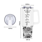 Black and White Let it bee - 40 Oz Tumbler With Handle - Personalized Stainless Steel Tumbler