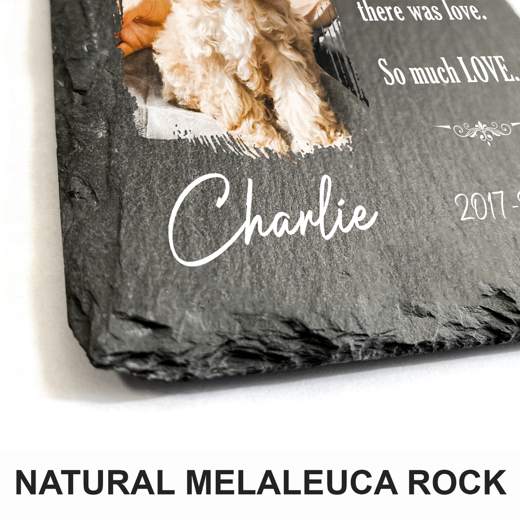 Dog Photo Don't Forget There Was Love Custom Dog Memorial Stone, Pet Memorial Gifts - Personalized Custom Memorial Tomstone