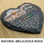 Rainbow Dog Photo Until We Meet Again Custom Dog Memorial Stone, Pet Memorial Gifts - Personalized Custom Memorial Tomstone
