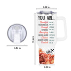 Rose Cross You Are - 40 Oz Tumbler With Handle - Personalized Stainless Steel Tumbler