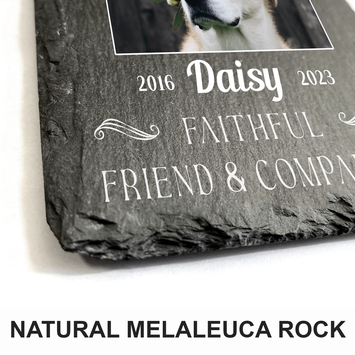 Custom Dog Photo Faithful Friend And Companion Custom Dog Memorial Stone, Pet Memorial Gifts - Personalized Custom Memorial Tombstone