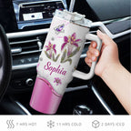 Lily flower You are - 40 Oz Tumbler With Handle - Personalized Stainless Steel Tumbler