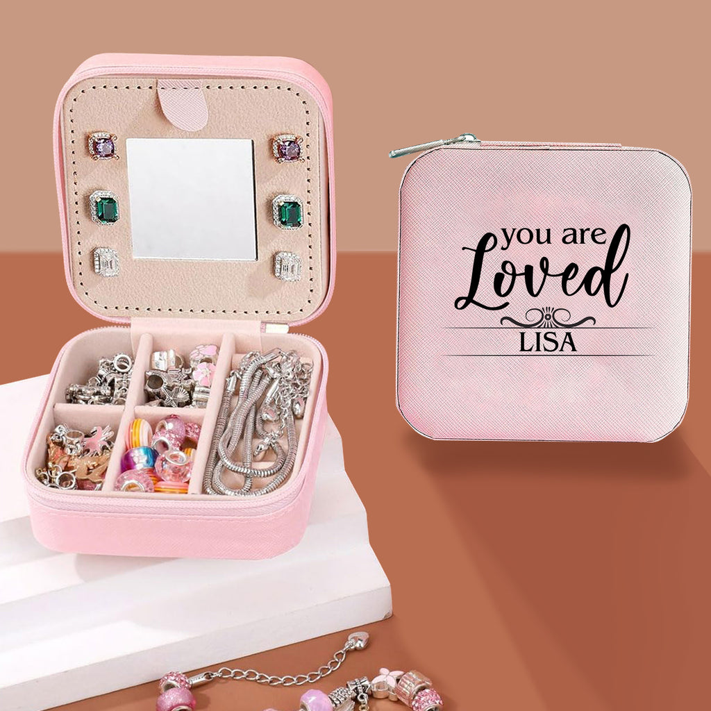 You Are Loved Jewelry Box Organizer Initial Small Jewelry Box Custom Personalized Birthday Gift Women Her, Travel Essentials, Mothers Day Gift, Graduation Gift