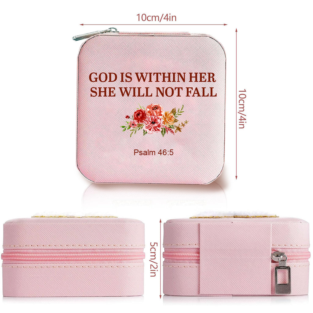 She Will Not Fall Jewelry Box Organizer Initial Small Jewelry Box Custom Personalized Birthday Gift Women Her, Travel Essentials, Mothers Day Gift, Graduation Gift