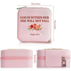 She Will Not Fall Jewelry Box Organizer Initial Small Jewelry Box Custom Personalized Birthday Gift Women Her, Travel Essentials, Mothers Day Gift, Graduation Gift