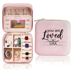 You Are Loved Jewelry Box Organizer Initial Small Jewelry Box Custom Personalized Birthday Gift Women Her, Travel Essentials, Mothers Day Gift, Graduation Gift