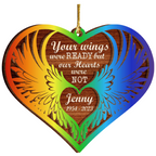 Angel Wings Memorial Custom Two Layers Wood Ornament Christmas Ornament Car Hanging Ornament