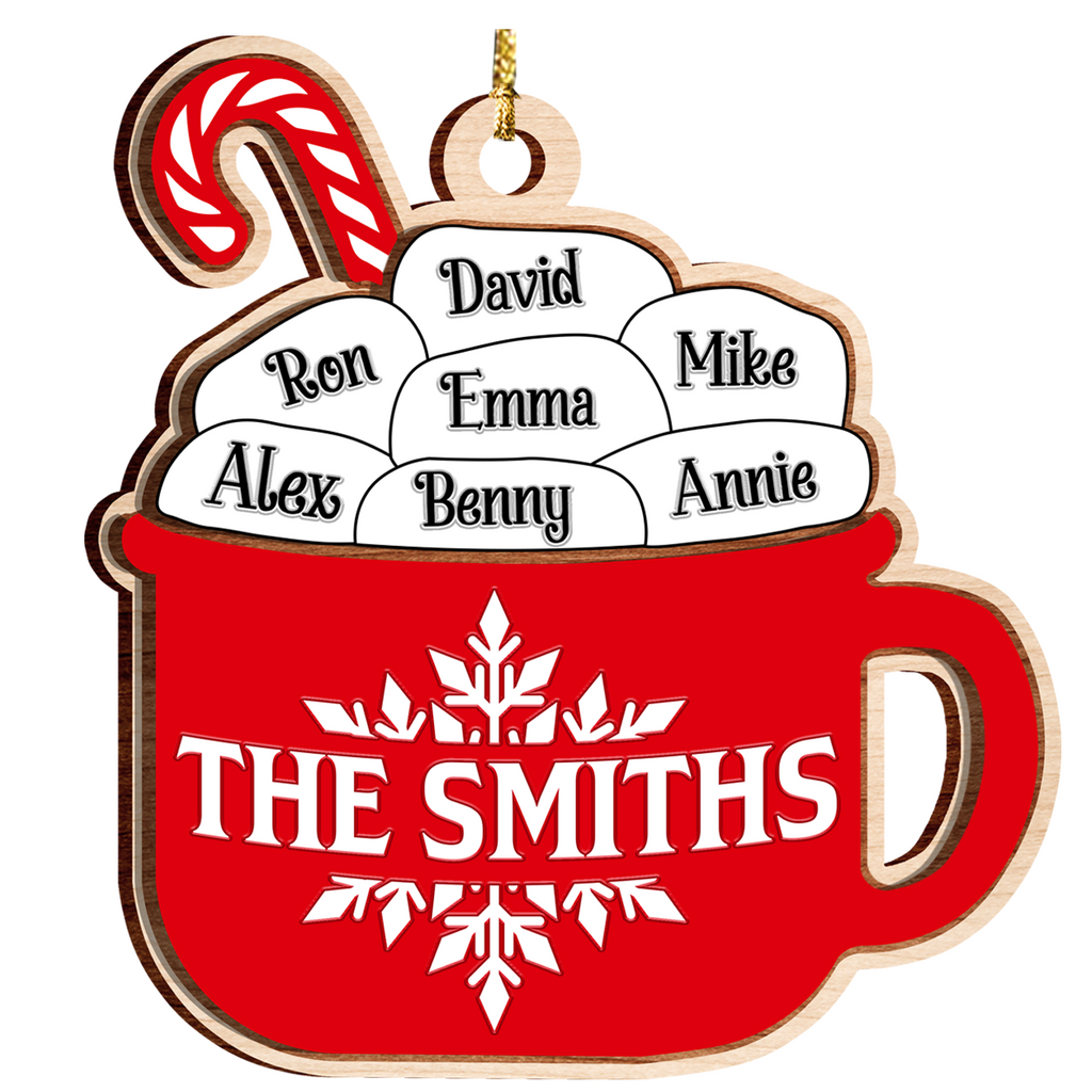 Christmas Ornament Hot Cocoa Two Layers Wood Ornament