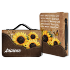 Sunflower Thank God Christian Personalized Bible Cover