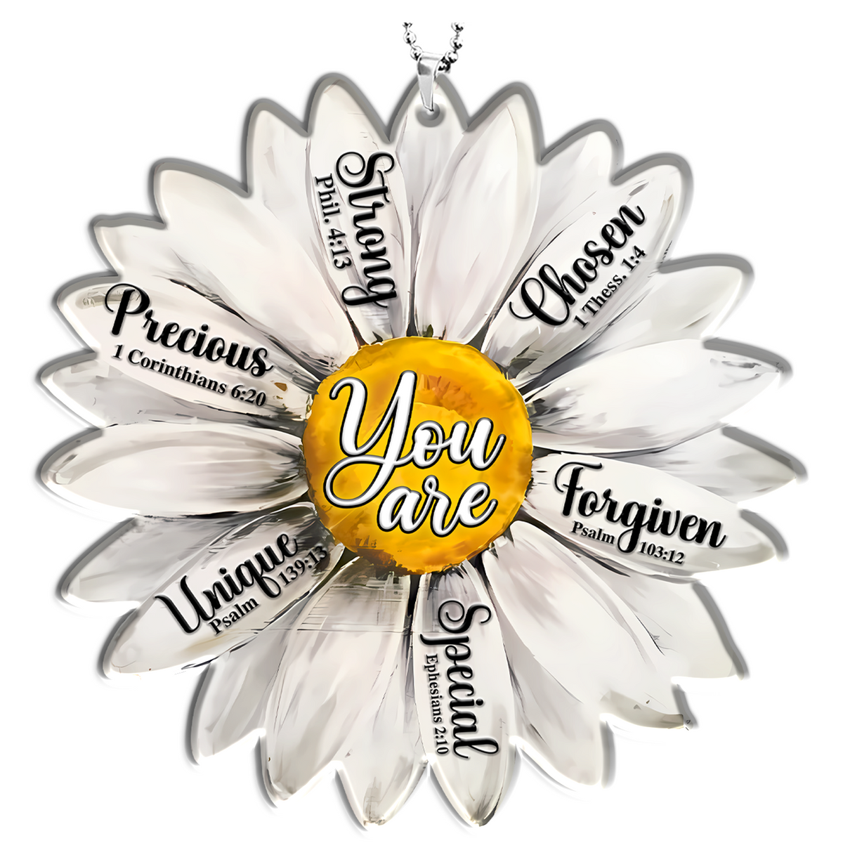 Daisy Inspirational Religious You Are Christian Gifts For Women, Birthday Gifts For Women, Ornament Gift Bible Verse Christmas Ornament Car Hanging