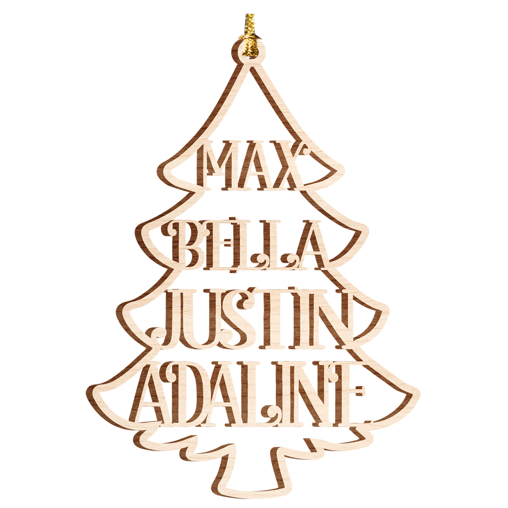 Christmas Tree Family Custom Christmas Car Hanging Wooden Ornament