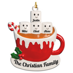 Marshmallow Drinks Cup Family Custom Acrylic Ornament Christmas Car Hanging Gift