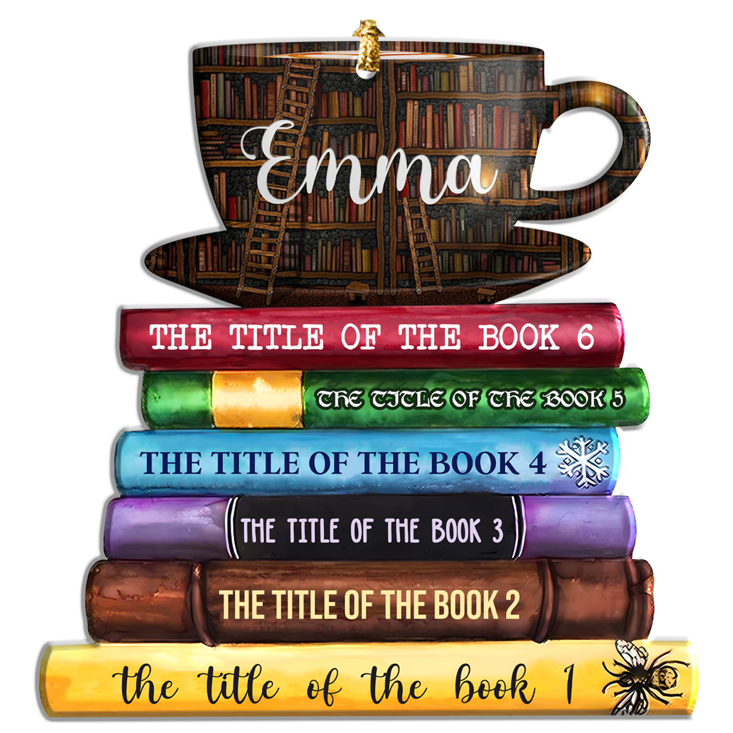 Book Lovers Custom Acrylic Ornament Christmas Car Hanging Gift