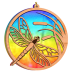 Rainbow Dragonfly Suncatcher Stained Glass Pattern Two Layers Ornament Christmas Ornament Car Hanging