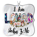 Flowers I Am Loved Christian Gifts For Women, Birthday Gifts For Women, Ornament Gift, Christmas Ornament Car Hanging