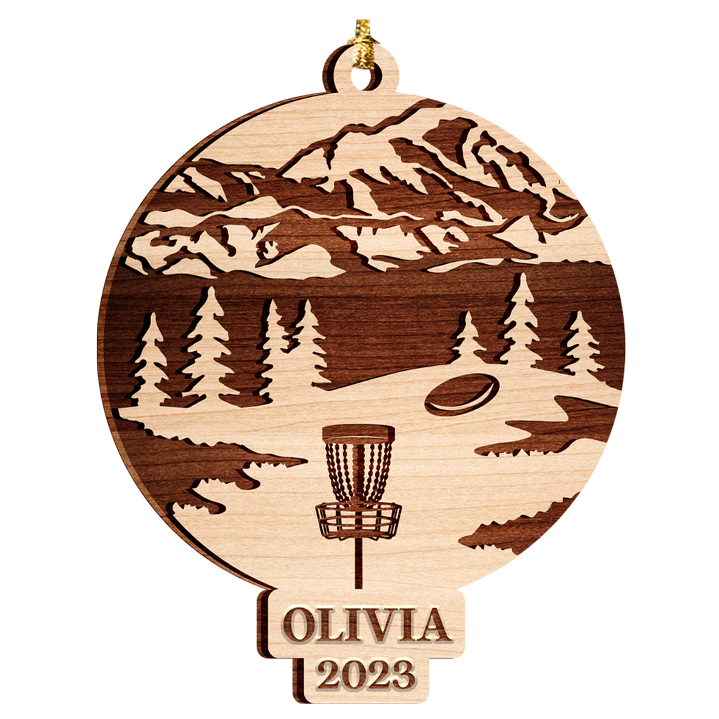 Disc Golf Custom Ornament 2 Layers Christmas Car Hanging Wooden Ornament