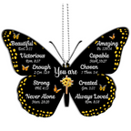 Butterfly Inspirational Religious You Are Christian Gifts For Women, Birthday Gifts For Women, Ornament Gift Bible Verse Christmas Ornament Car Hanging