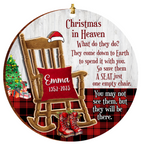 Christmas In Heaven Rocking Chair Custom Ornament 2 Layers Christmas Car Hanging Wooden Ornament