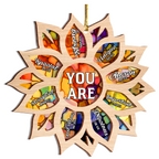 Sunflower You Are Stained Glass Pattern Two Layers Suncatcher Ornament Christmas Ornament Car Hanging