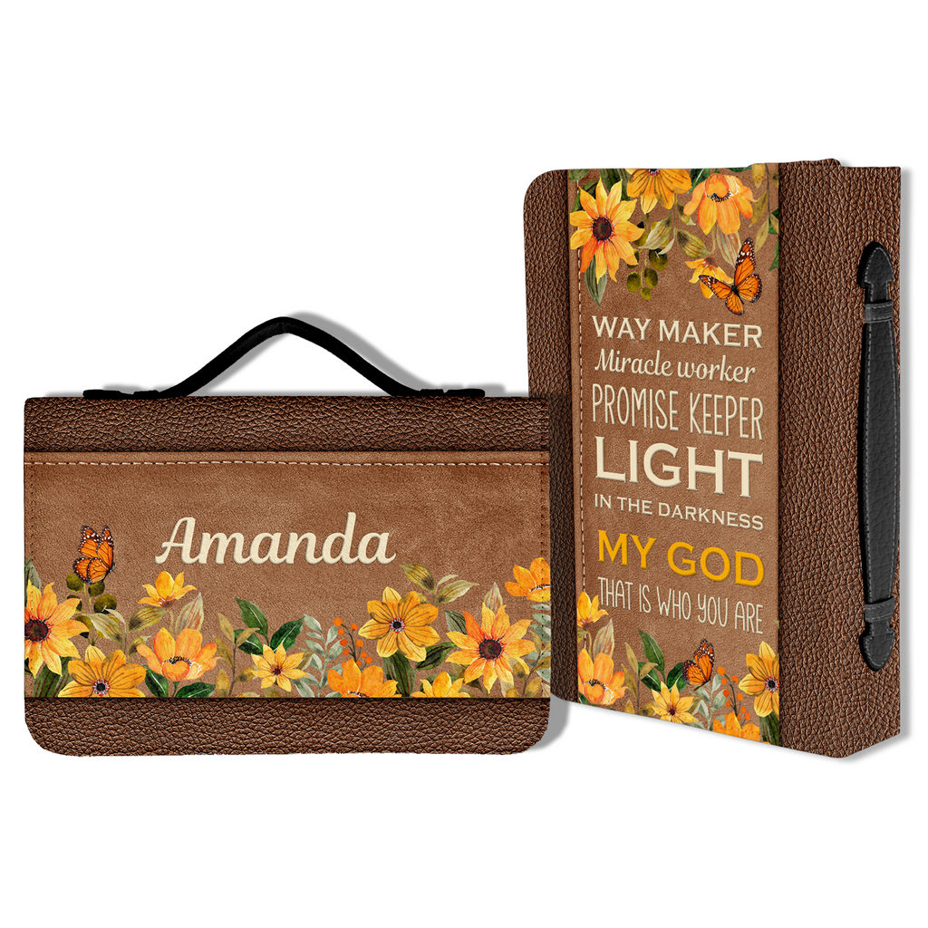 Sunflower Way Maker Christian Personalized Bible Cover