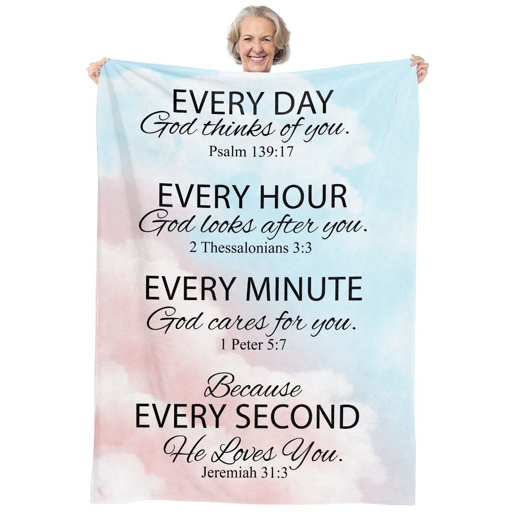 Bible Verse Blanket with Inspirational Thoughts and Prayers- Religious Throw Fleece Blanket