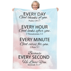 Bible Verse Blanket with Inspirational Thoughts and Prayers- Religious Throw Fleece Blanket