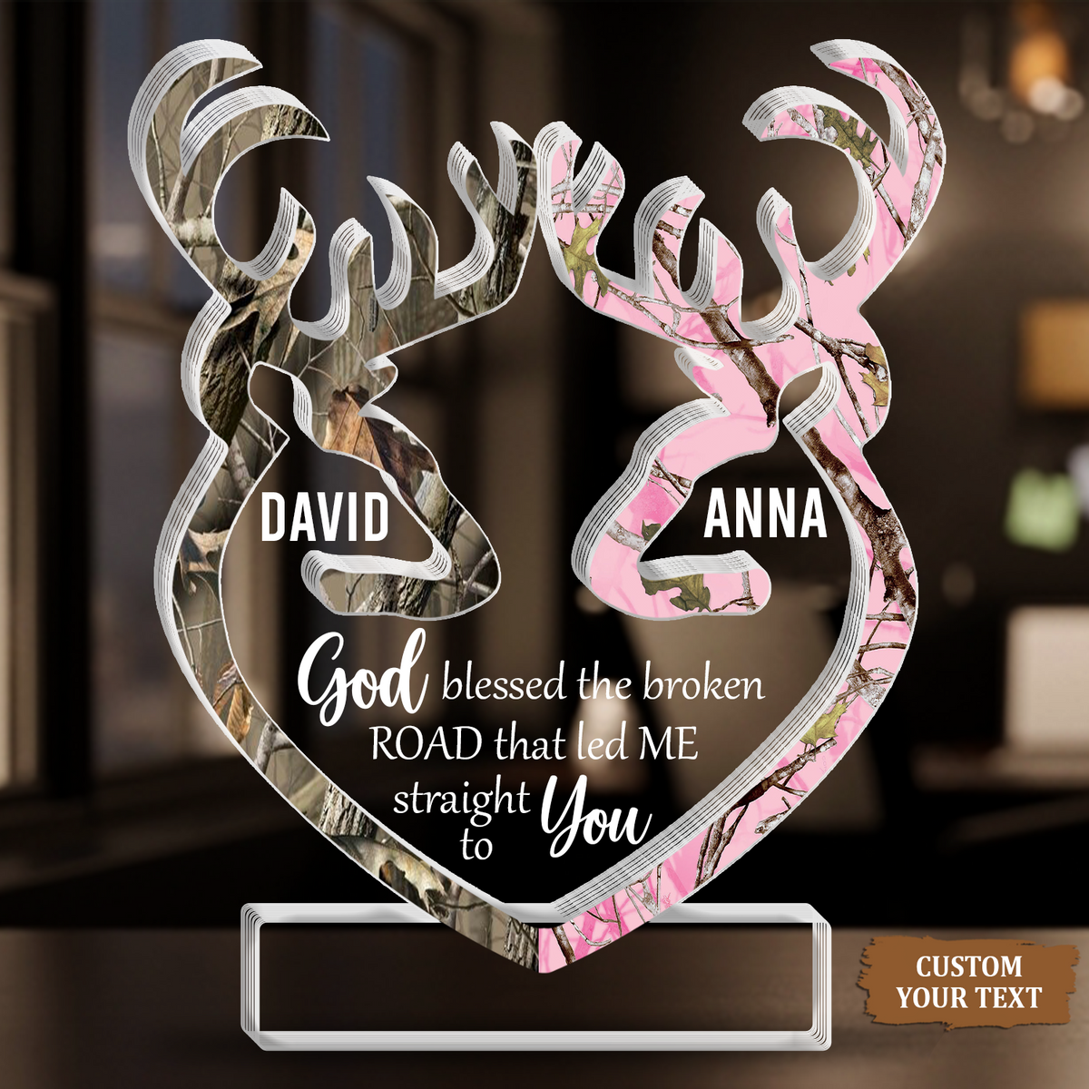Buck And Doe God Blessed Inspiration Religious Gifts Custom Acrylic Plaque
