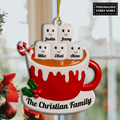 Marshmallow Drinks Cup Family Custom Acrylic Ornament Christmas Car Hanging Gift