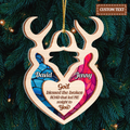 Custom Buck and Doe Stained Glass Pattern Two Layers Suncatcher Ornament Christmas Ornament Car Hanging
