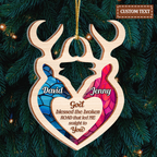 Custom Buck and Doe Stained Glass Pattern Two Layers Suncatcher Ornament Christmas Ornament Car Hanging