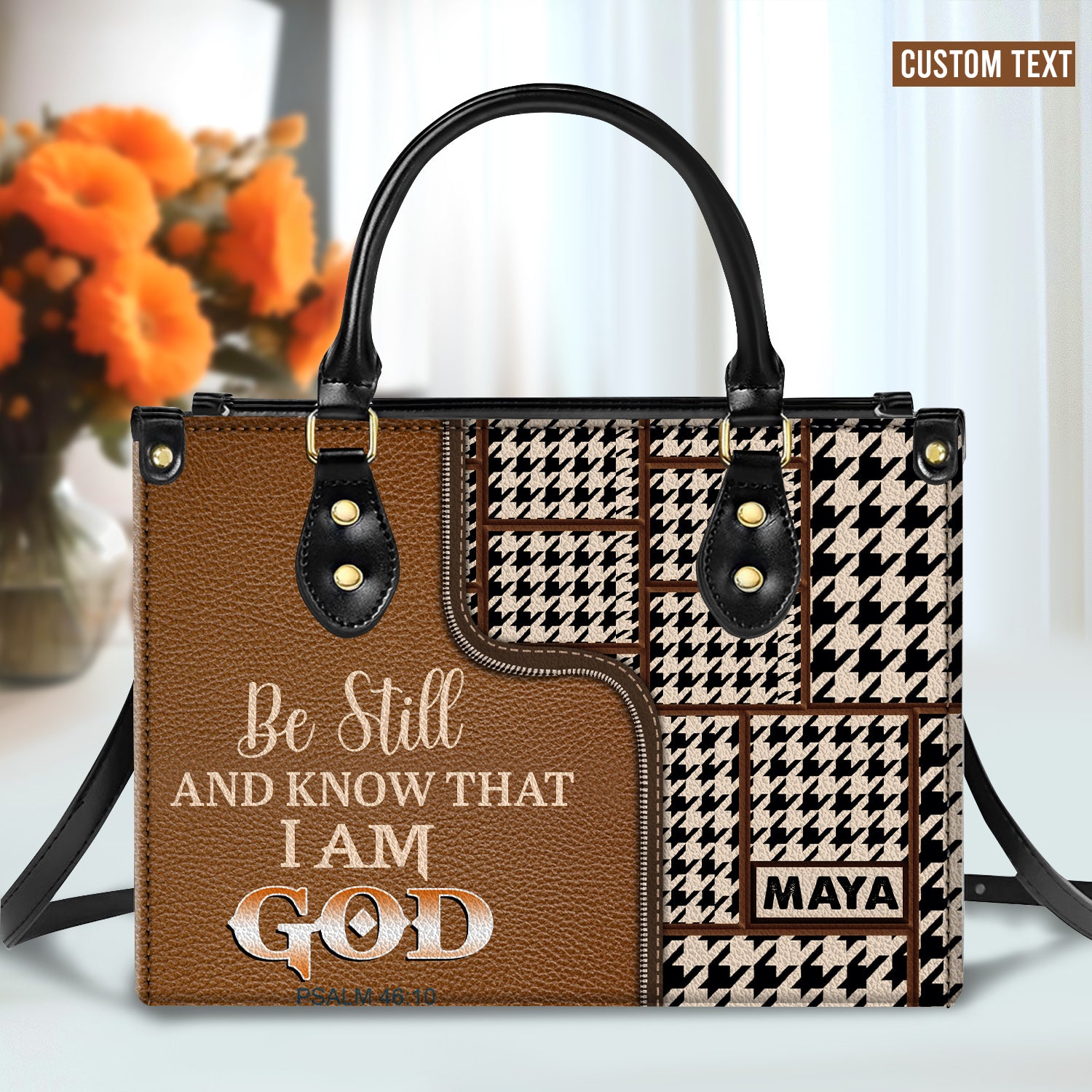 Every second He loves you Personalized Leather Handbag Christian Gifts Bible Verses Religious Gifts