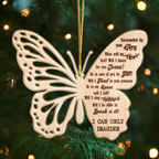 Butterfly Surrounded By Your Glory Engraved Wood Ornament Christmas Gift