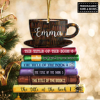 Book Lovers Custom Acrylic Ornament Christmas Car Hanging Gift